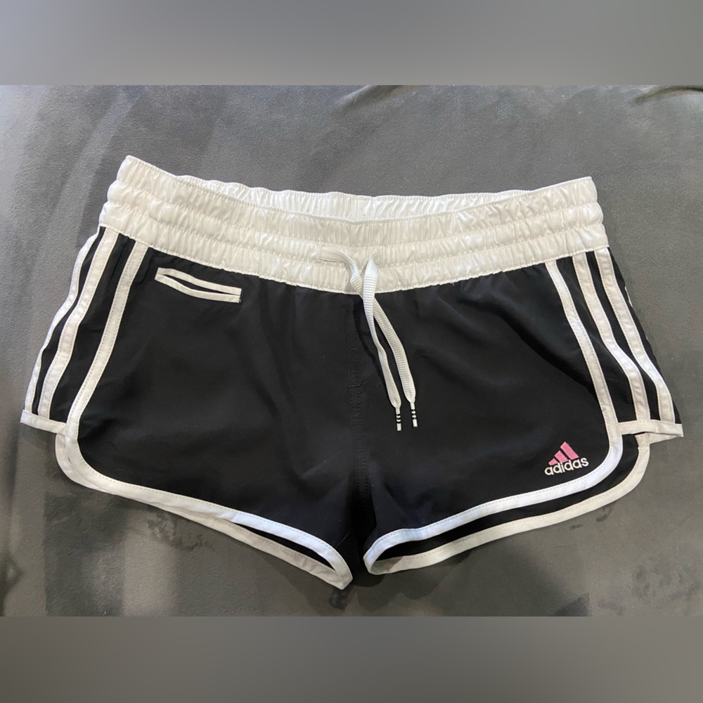 Adidas Women's Black and White Shorts size 9
